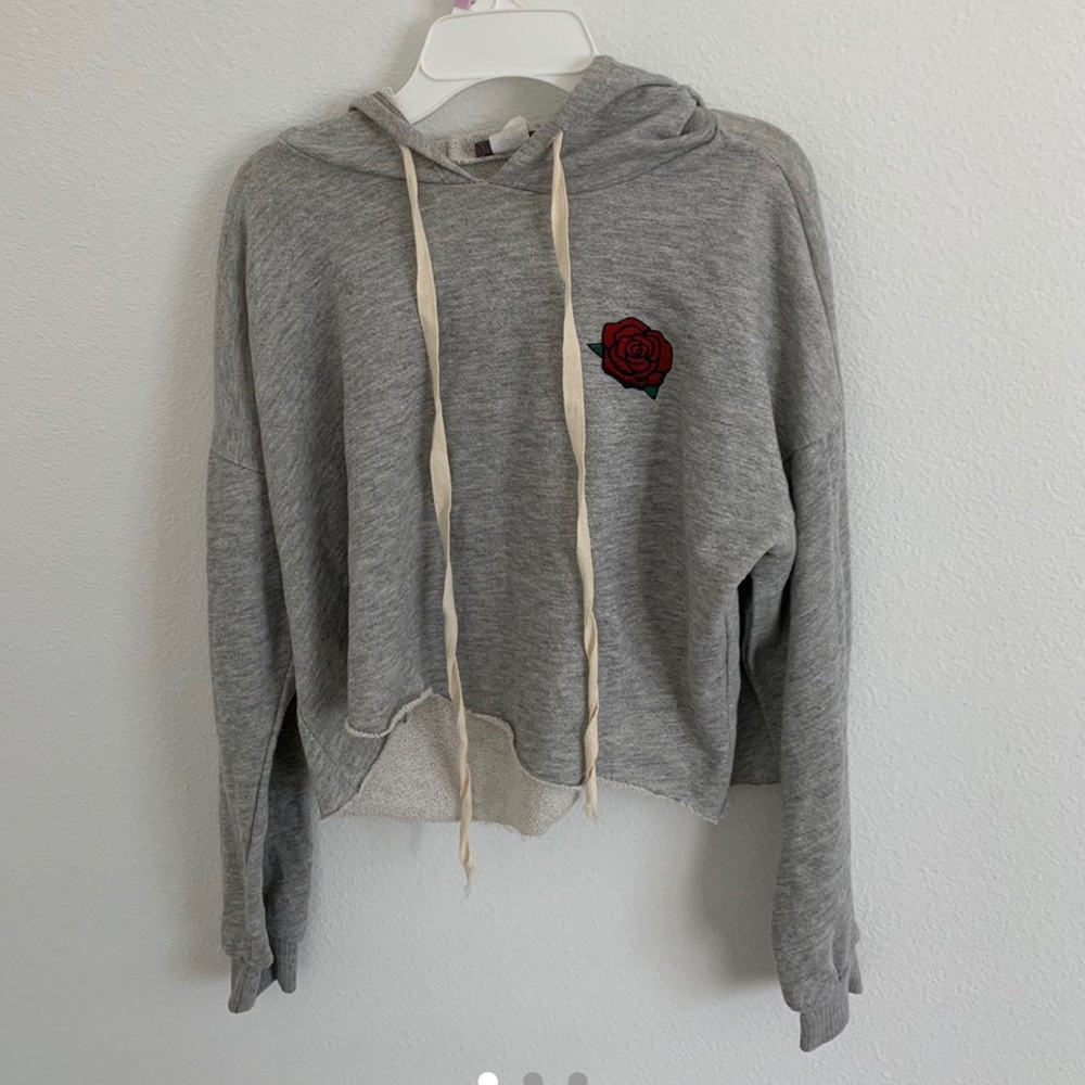 rose cropped hoodie